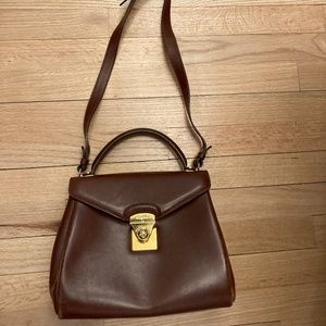 Ferragamo Leather Handle Satchel Bag with Strap